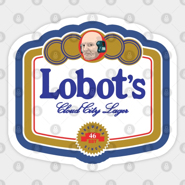 Lobot's Cloud City Lager Sticker by synaptyx